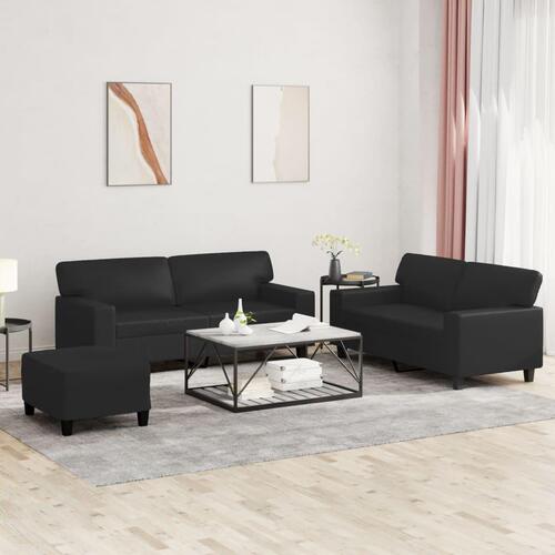 3 personers sofa kunstlæder sort