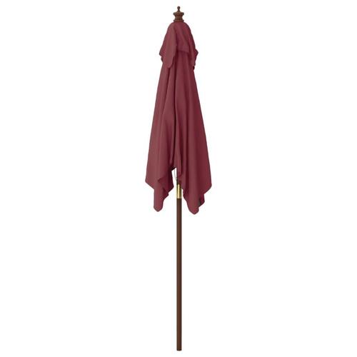 Haveparasol med træstang 198x198x231 cm bordeauxfarvet