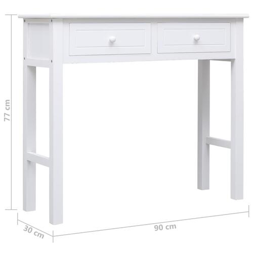 Konsolbord 90 x 30 x 77 cm træ hvid