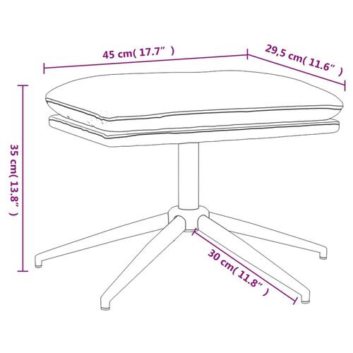 Fodskammel 45x29,5x39 cm skinnende kunstlæder sort