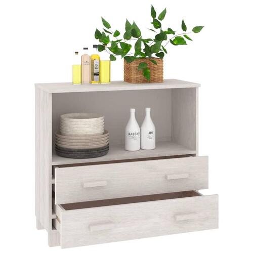 Skænk HAMAR 85x35x80 cm massivt fyrretræ hvid