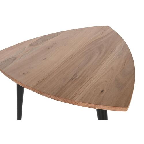 Sofabord Metal Akacie 90 x 90 x 76 cm