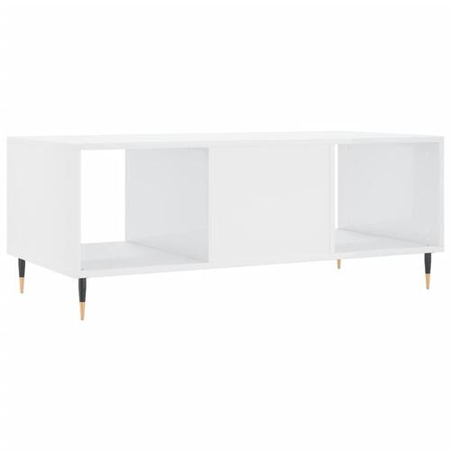 Sofabord 102x50x40 cm konstrueret træ hvid højglans