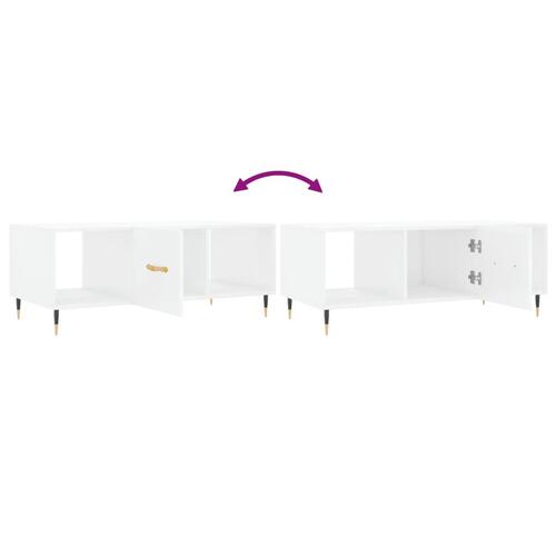Sofabord 102x50x40 cm konstrueret træ hvid højglans