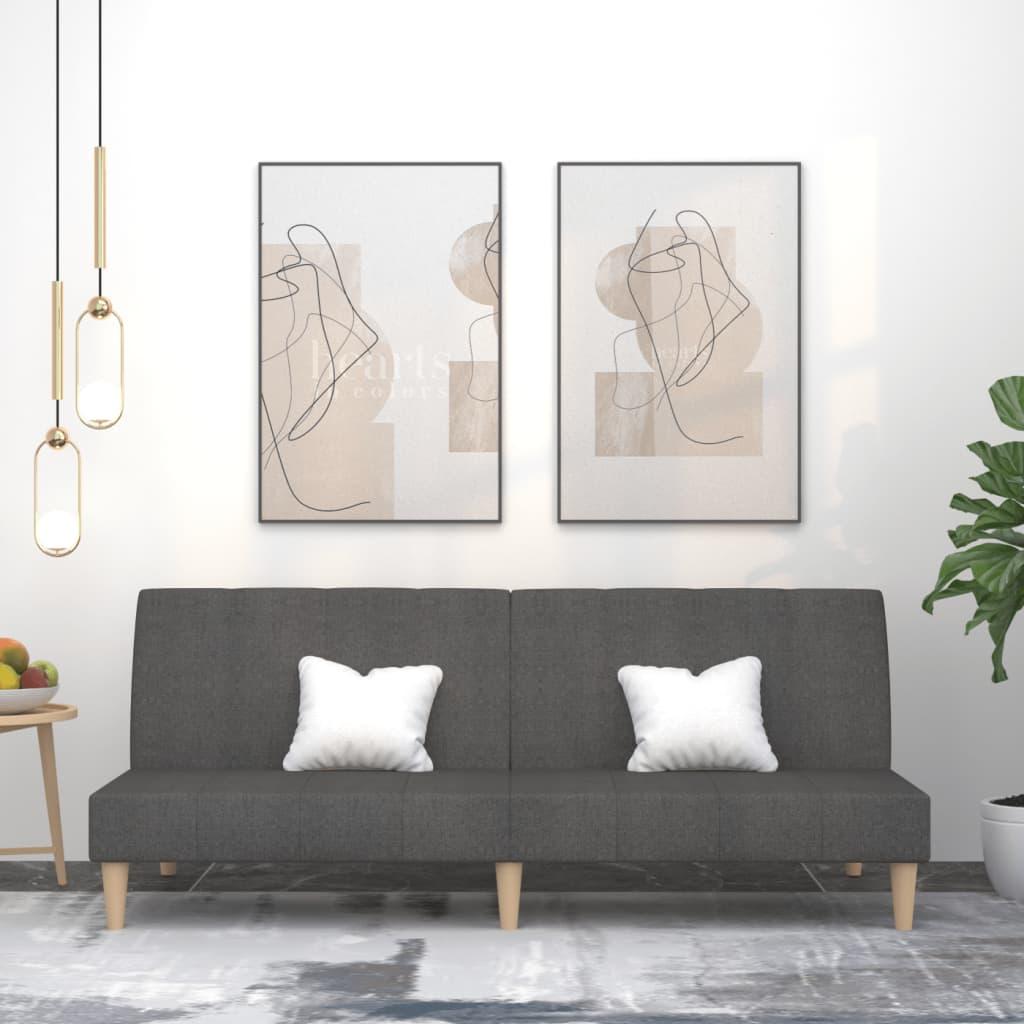 2-personers sovesofa stof mørkegrå billede