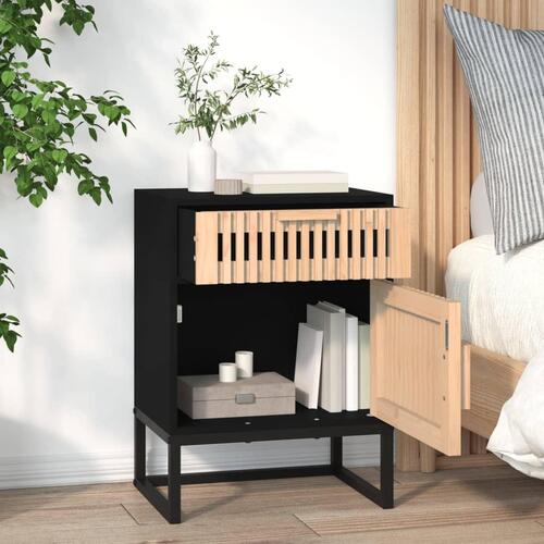 Sengeborde 2 stk. 40x30x55,5 cm konstrueret træ og jern sort