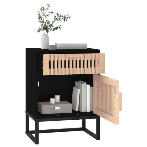 Sengeborde 2 stk. 40x30x55,5 cm konstrueret træ og jern sort