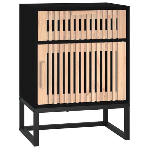 Sengeborde 2 stk. 40x30x55,5 cm konstrueret træ og jern sort