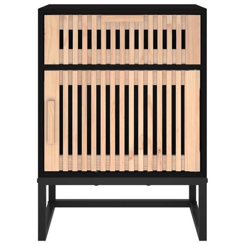Sengeborde 2 stk. 40x30x55,5 cm konstrueret træ og jern sort