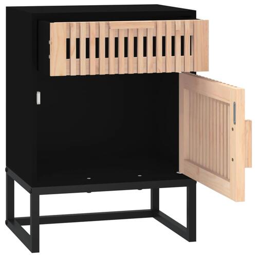 Sengeborde 2 stk. 40x30x55,5 cm konstrueret træ og jern sort