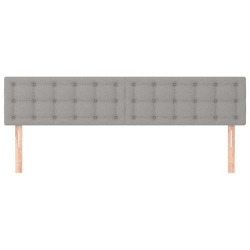 Sengegavle 2 stk. 80x5x78/88 cm stof lysegrå