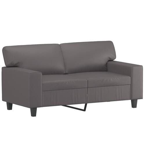 3 personers sofa med puder kunstlæder grå