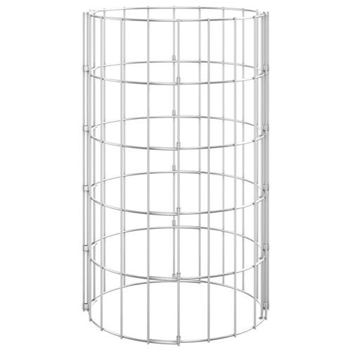 Rundt gabion-havebede 3 stk. Ø30x50 cm galvaniseret stål