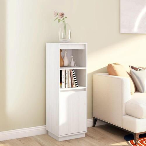 Højskab 37x34x110 cm massivt fyrretræ hvid