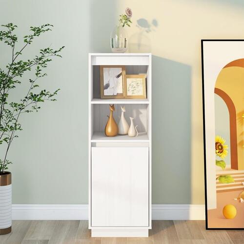 Højskab 37x34x110 cm massivt fyrretræ hvid