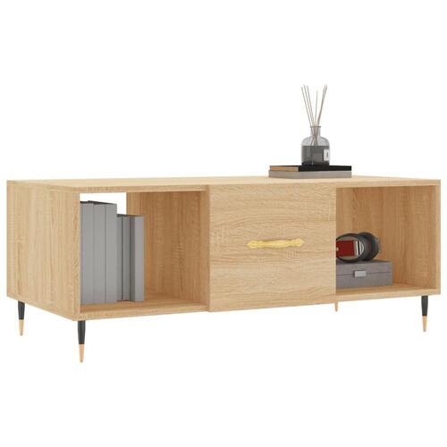 Sofabord 102x50x40 cm konstrueret træ sonoma-eg