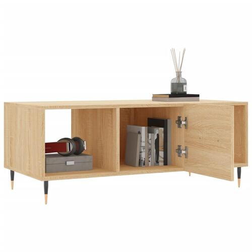 Sofabord 102x50x40 cm konstrueret træ sonoma-eg