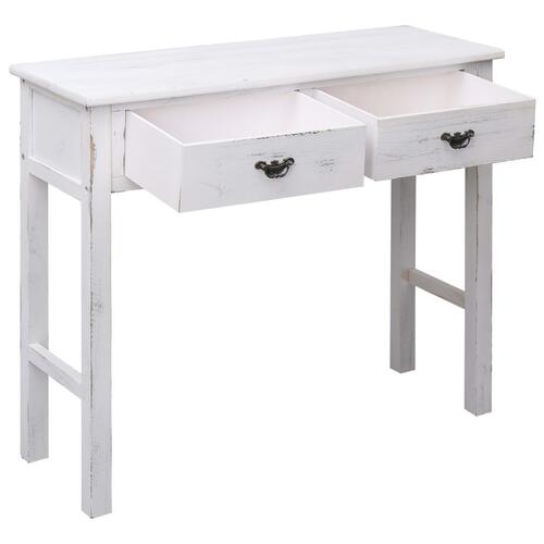 Konsolbord 90 x 30 x 77 cm træ antik hvid
