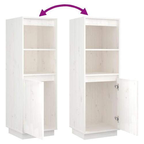 Højskab 37x34x110 cm massivt fyrretræ hvid