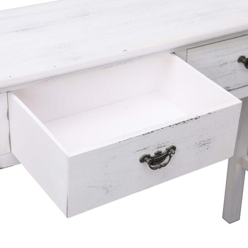 Konsolbord 90 x 30 x 77 cm træ antik hvid