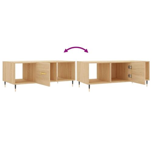 Sofabord 102x50x40 cm konstrueret træ sonoma-eg