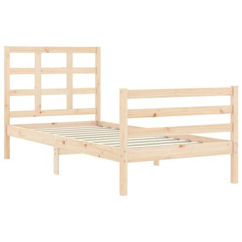 Sengeramme med sengegavl 100x200 cm massivt træ
