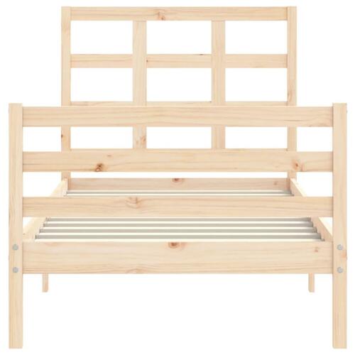 Sengeramme med sengegavl 100x200 cm massivt træ