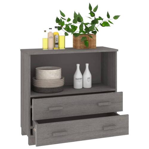 Skænk HAMAR 85x35x80 cm massivt fyrretræ lysegrå