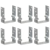 Jordankre 6 stk. 12x6x15 cm galvaniseret stål sølvfarvet