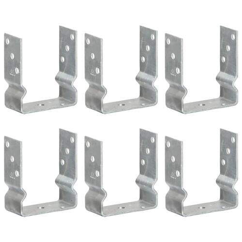 Jordankre 6 stk. 12x6x15 cm galvaniseret stål sølvfarvet