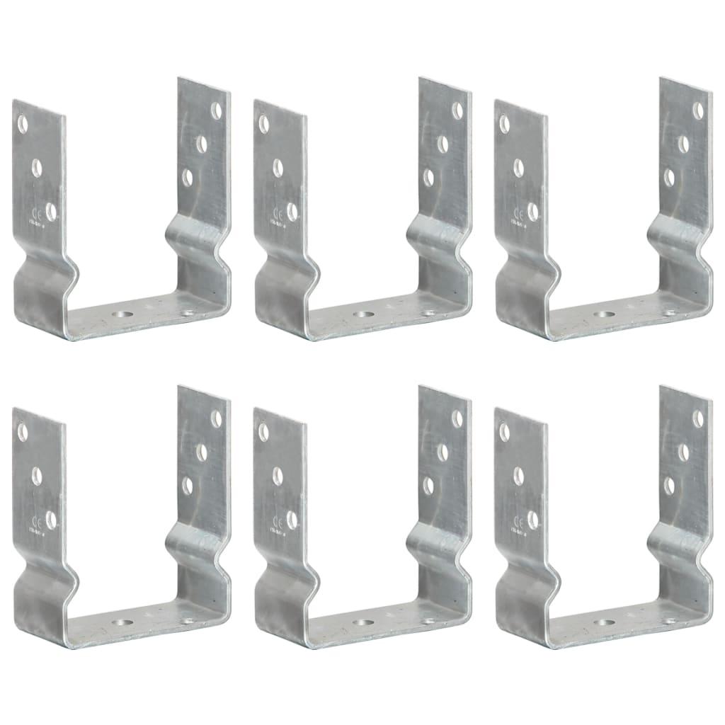 Jordankre 6 stk. 12x6x15 cm galvaniseret stål sølvfarvet