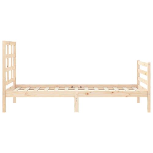 Sengeramme med sengegavl 100x200 cm massivt træ