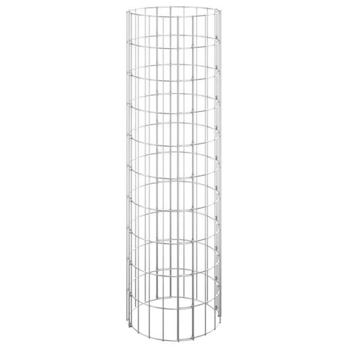 Rundt gabion-havebede 3 stk. Ø30x100 cm galvaniseret stål