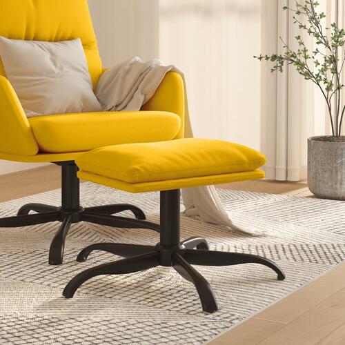 Fodskammel 60x60x36 cm fløjl sennepsgul
