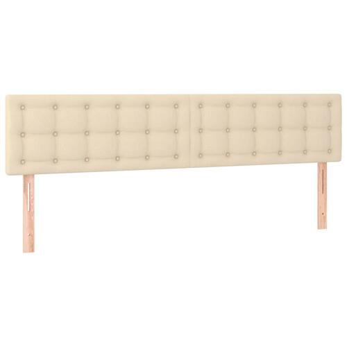 Sengegavle 2 stk. 80x5x78/88 cm stof cremefarvet