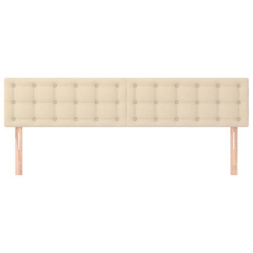 Sengegavle 2 stk. 80x5x78/88 cm stof cremefarvet