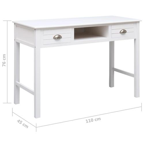 Skrivebord 110 x 45 x 76 cm træ hvid
