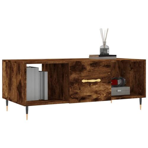 Sofabord 102x50x40 cm konstrueret træ røget egetræsfarve