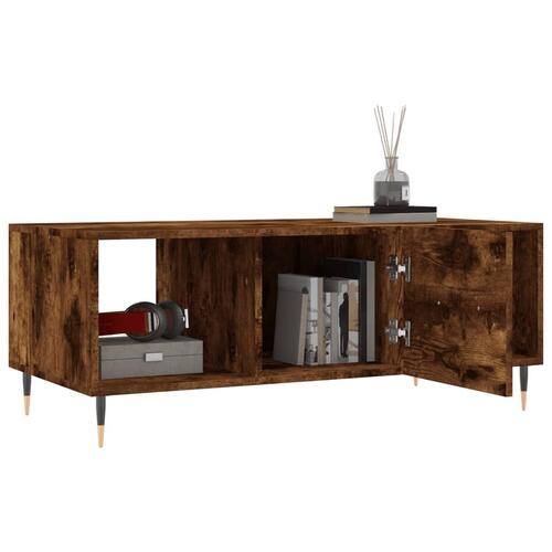 Sofabord 102x50x40 cm konstrueret træ røget egetræsfarve