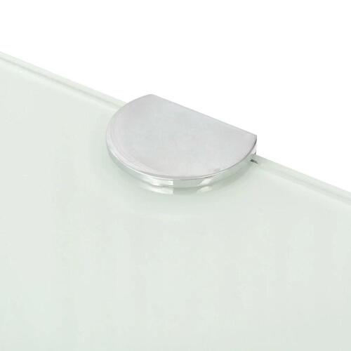 Hjørnehylde m. krombeslag hvidt glas 35x35 cm