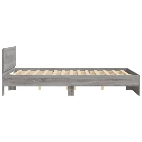 Sengeramme med sengegavl 140 x 200 cm - grå sonoma-eg