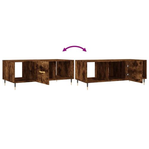 Sofabord 102x50x40 cm konstrueret træ røget egetræsfarve
