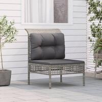 Midtermodul til havesofa med hynde polyrattan grå