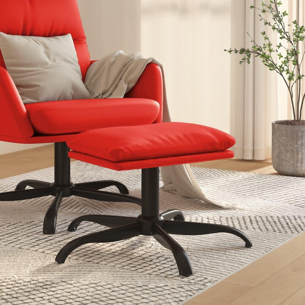 Fodskammel 60x60x36 cm kunstlæder rød