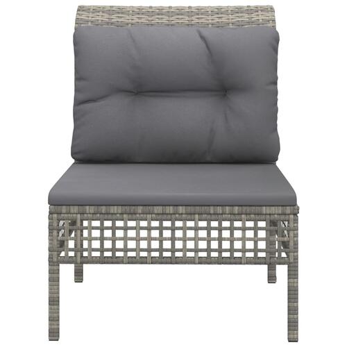 Midtermodul til havesofa med hynde polyrattan grå