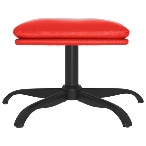 Fodskammel 60x60x36 cm kunstlæder rød