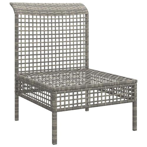 Midtermodul til havesofa med hynde polyrattan grå