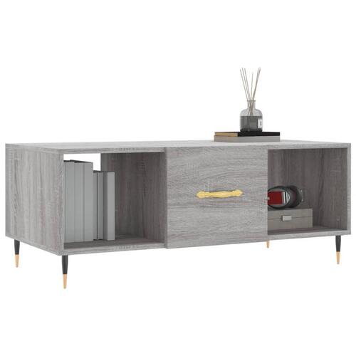 Sofabord 102x50x40 cm konstrueret træ grå sonoma-eg