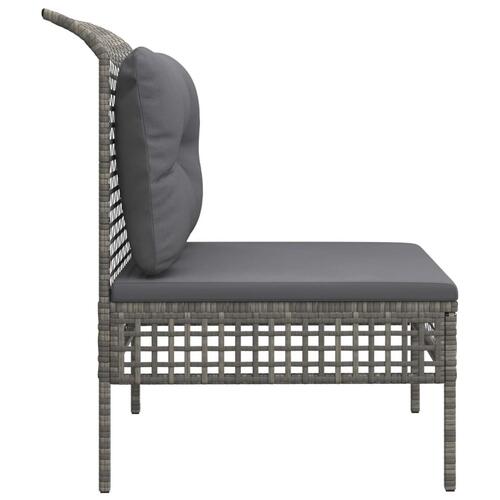 Midtermodul til havesofa med hynde polyrattan grå