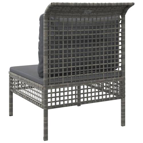 Midtermodul til havesofa med hynde polyrattan grå